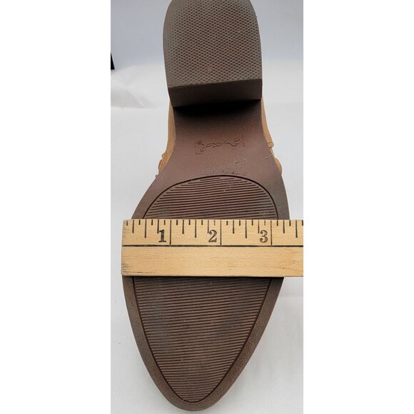 Qupid Tan Ankle Boots With Side Zipper & Stacked Heel Womens 7-7.5 - Picture 13 of 13